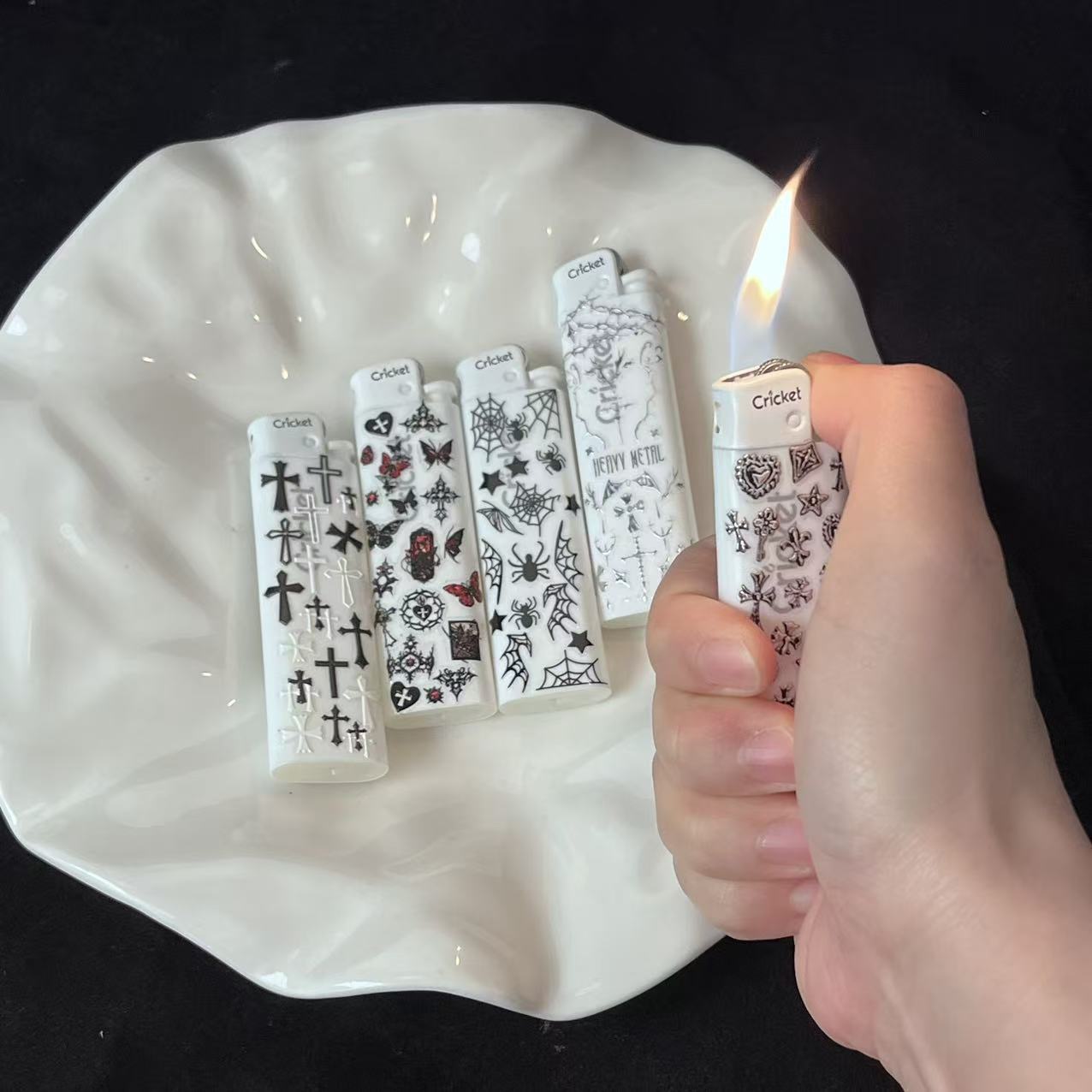 正品草蜢cricket砂轮打火机创意手工diy一次性新款高颜值网红爆款