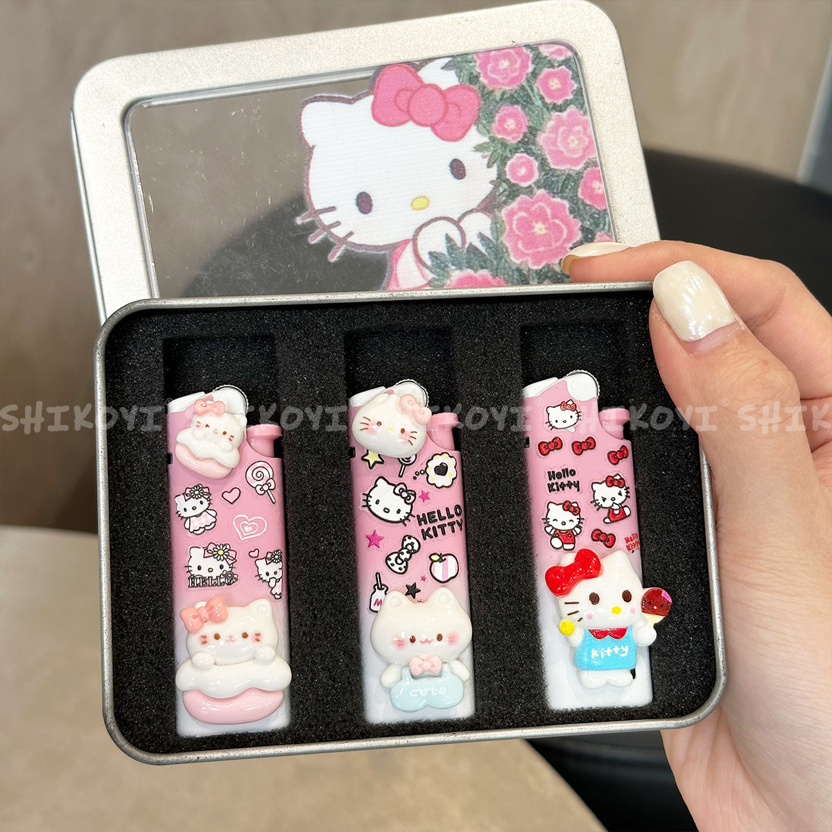 hellokitty凯蒂猫砂轮打火机创意手工diy一次性明火高颜值耐用