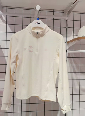 FILA斐乐童装25冬新款女大童抗菌亲肤立领运动长袖T恤 K12G543204