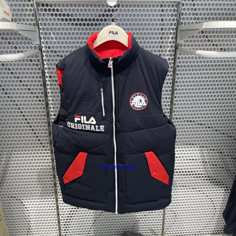 FILA斐乐童装2025冬季男童潮流运动保暖两面穿羽绒马甲K62B541919