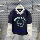 2025冬季 FILA斐乐童装 正品 男大童运动休闲拼接翻领卫衣K62B542207