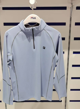 FILA斐乐童装2025冬季新款男大童立领上衣休闲运动T恤 K12B543204