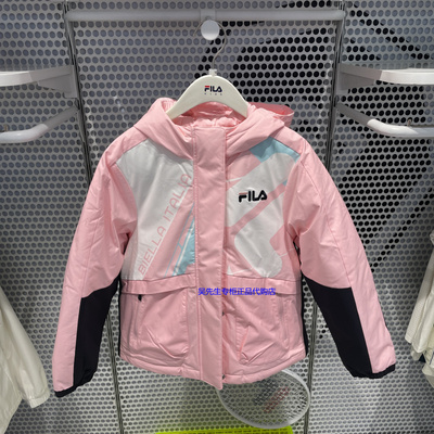 斐乐FILA童装25冬季女大童宽松连帽保暖百搭运动羽绒服K12G511904