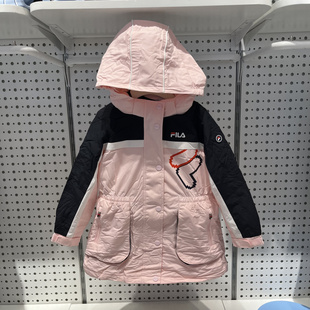 一口价现货斐乐FILA童装正品女童梭织上衣两件套羽绒服K11G111909