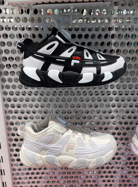 FILA斐乐童鞋2025秋季男女大童耐磨防滑皮革运动篮球鞋K65B411201