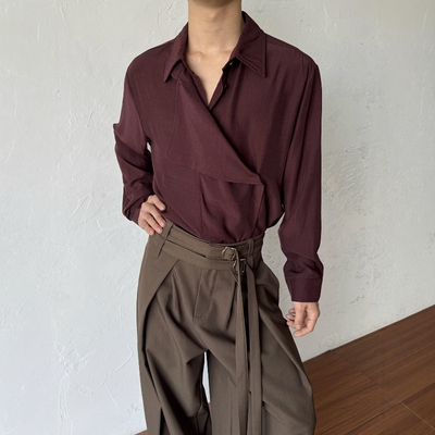 PCGO14GSL复古亚麻宽松衬衫