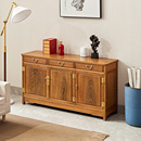 鸡翅木餐边柜红木简约中式 餐厅三门储物收纳边柜全实木客厅玄关柜