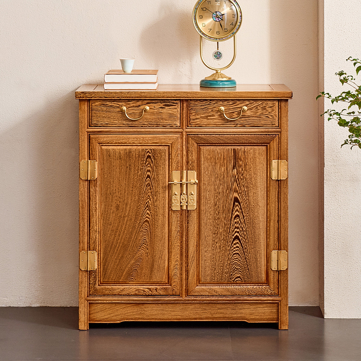 鸡翅木餐边柜新中式实木二联橱储物柜家用客厅入户玄关置物收纳柜,住宅家具,餐边柜,淘宝优惠券,粉丝福利购,淘宝优惠卷