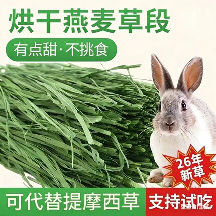 新款上市烘干燕麦草兔子专用干草纤维萌宠牧草荷兰猪兔粮干草