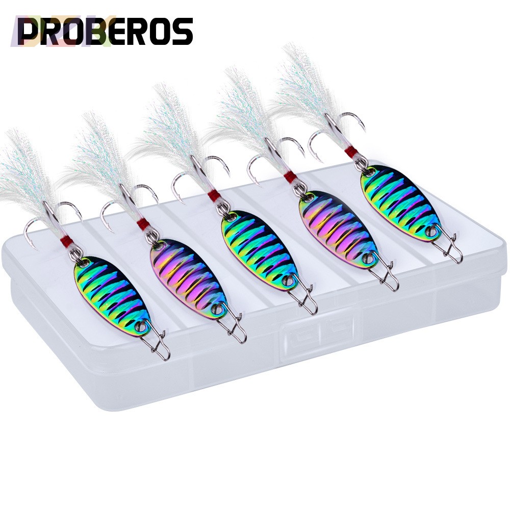 路亚饵远投平振亮片 炫彩金属VIB假饵血槽钩白条鲈鱼马口亮片套z2