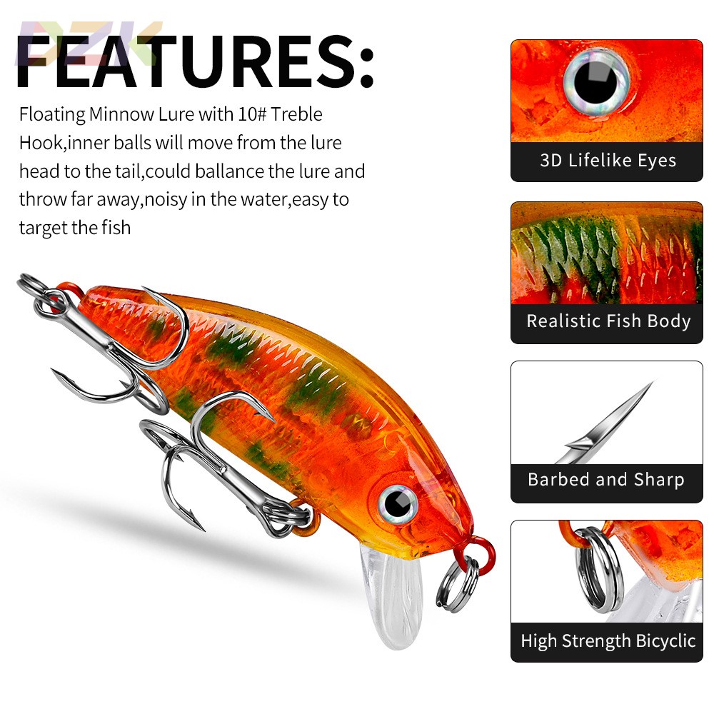 PRO BEROS 5cm路亚鱼饵塑料硬饵3.6g路亚饵米诺硬饵DW1259z4