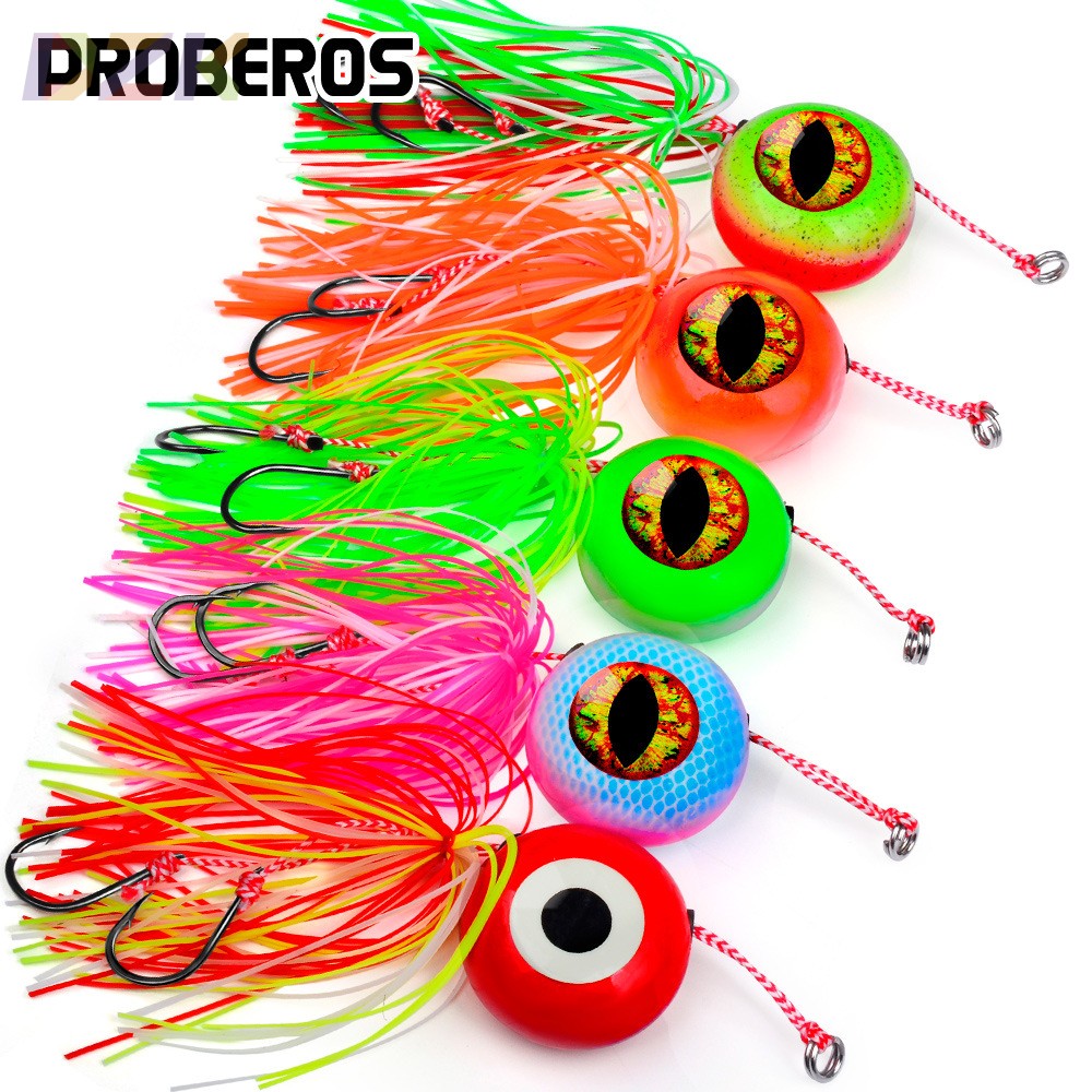 海钓炎月铅头钩 铁板路亚假饵 海钓钓组红章铅头鱼饵带胡须佬飘z1