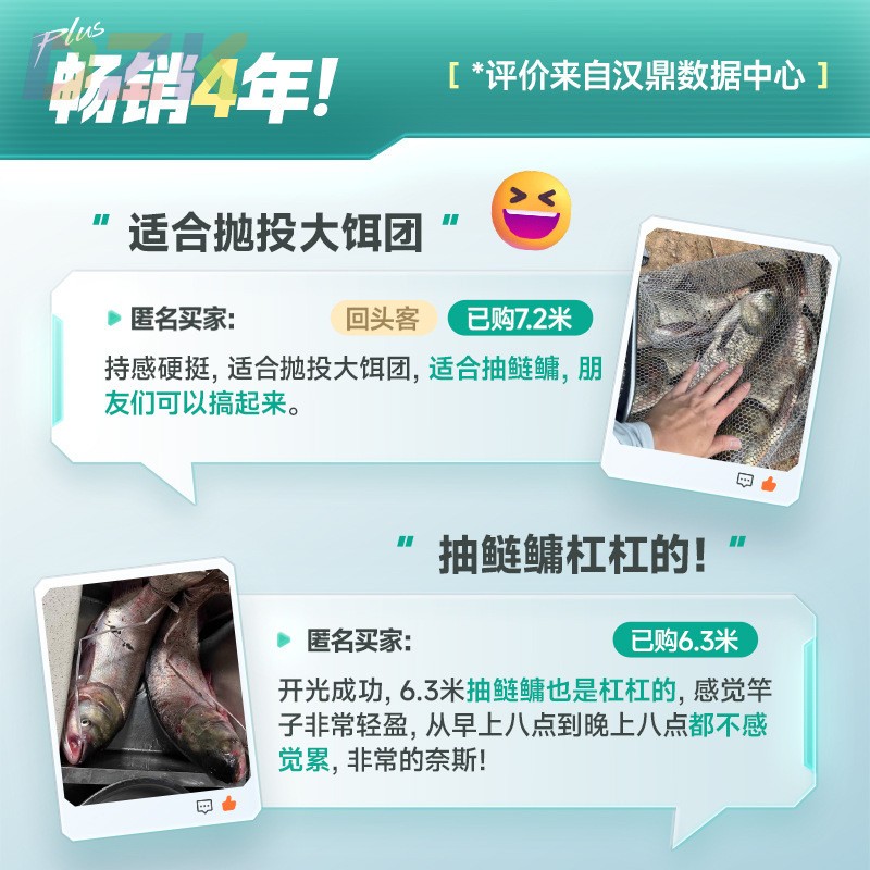 【活动专享】汉鼎全能战plus小锥度大综合鲢鳙竿超轻超硬台钓竿n6