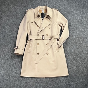 suddison自制升级版 英伦风 肯辛顿嘎巴甸棉牛角扣战壕风衣男中长款