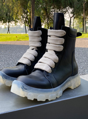 2023 RO FABLED欧美潮鞋靴子真皮短靴男靴时装靴透明底厚底中筒靴