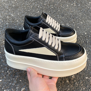 低帮鞋 FABLED 男鞋 真皮板鞋 增高女 2025ss厚底潮 双层底系带鞋