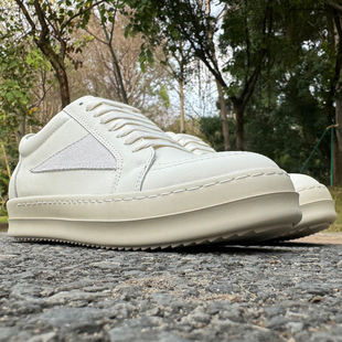 2025ss RO FABLED 低帮鞋男鞋真皮单鞋白色系带潮鞋休闲鞋厚底女