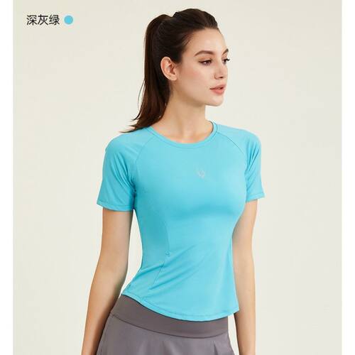 范斯蒂克专业运动服女跑步网纱透气速干短袖户外瑜伽服弹力健身衣