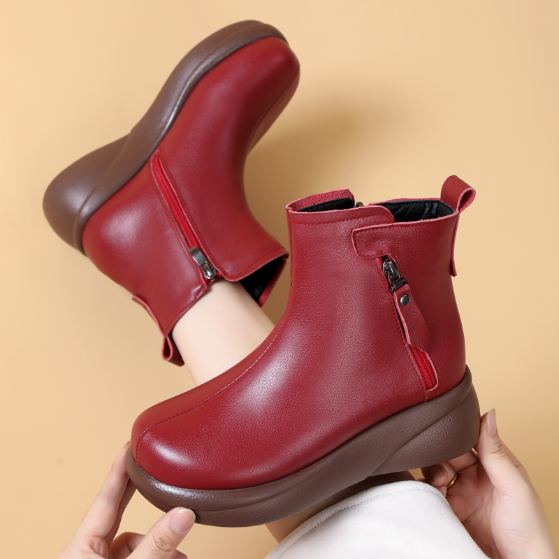 秋冬季加绒加厚马丁靴厚底短靴