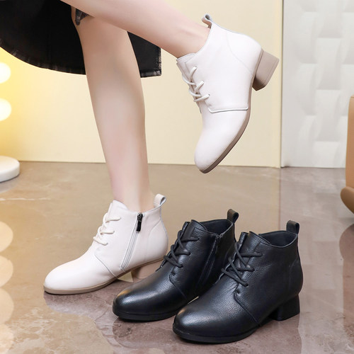 一体跟百搭橡胶底舒适防滑马丁靴