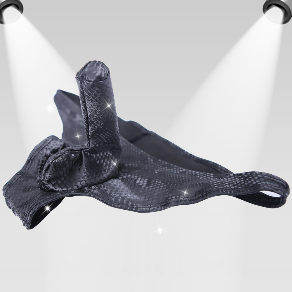 魅色新款潮男高弹PU小皮裤NK117青年蛇纹低腰性感枪蛋分离小三角