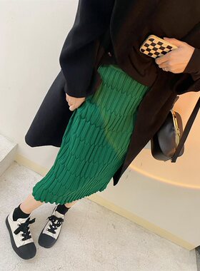 气质针织半身裙中长款包臀裙