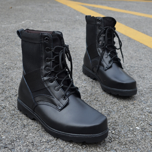 牛皮军迷靴战靴特种兵男钢头钢底超强人气户外靴大码皮靴教官安保
