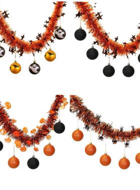 Halloween Tinsel Garlands Tinsel Twists, Metallic Black and