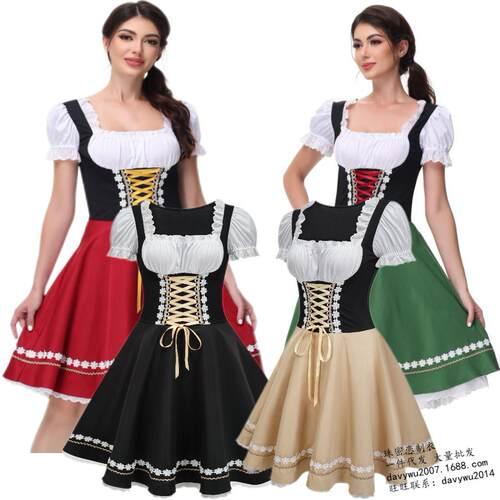 Halloween Beer Girl Dress万圣节啤酒女郎连衣裙演出服装女佣服