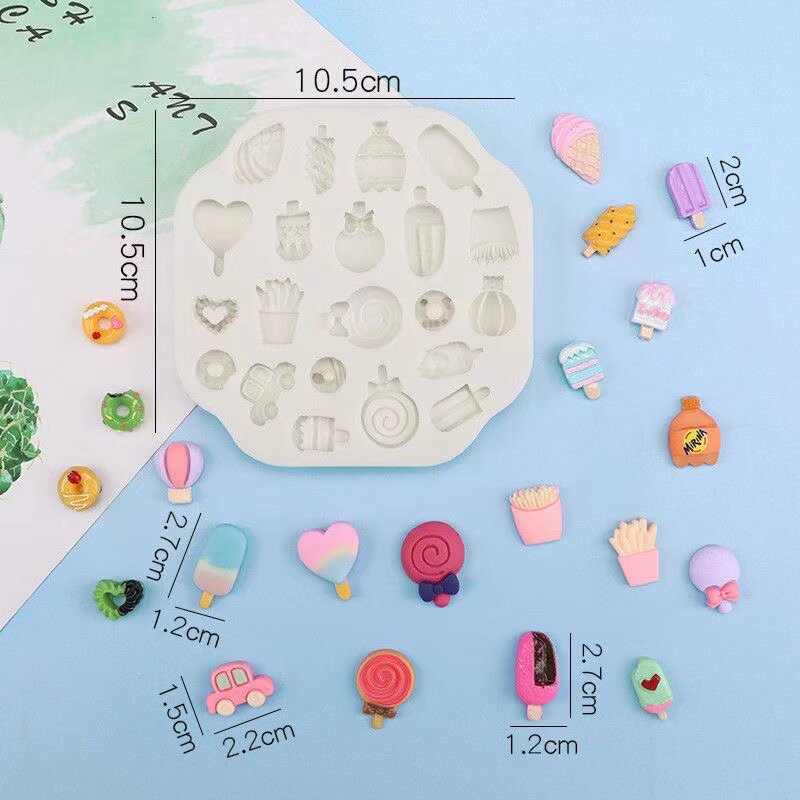 火漆印章模具硅胶可爱冰淇淋小熊暴力熊滴胶专用磨具自制火漆蜡粒