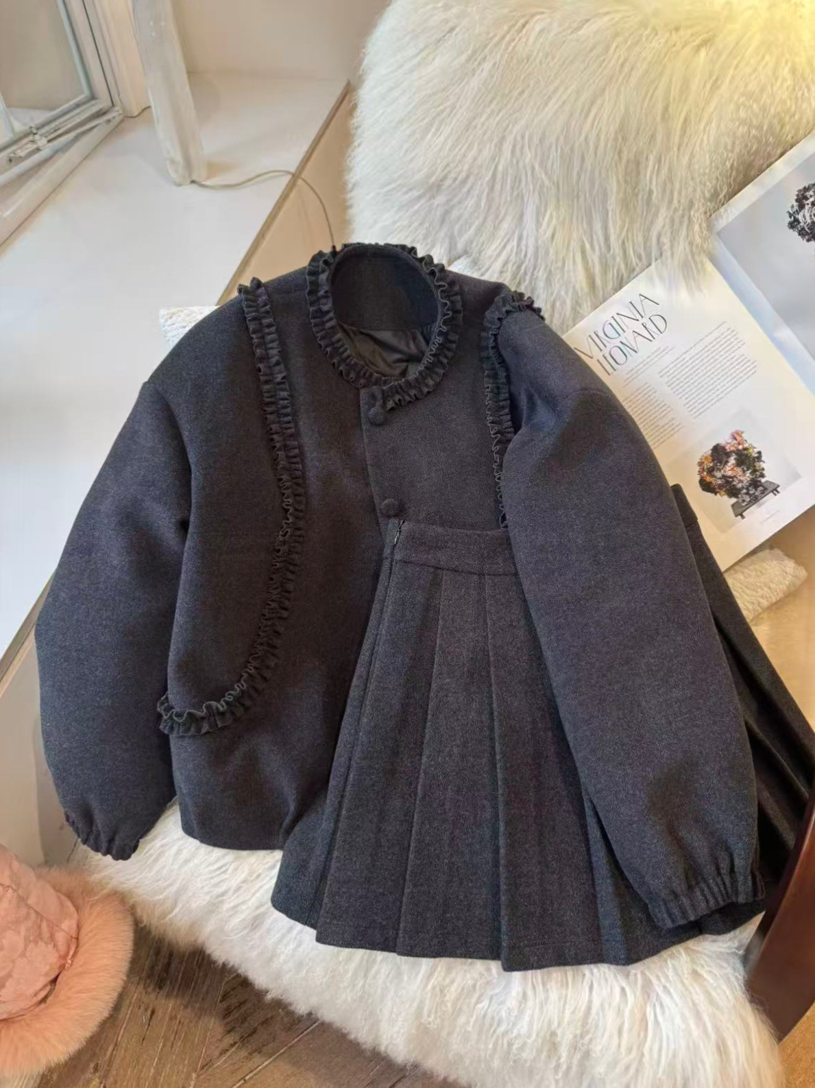 【现货】6960小香羽绒套装毛呢羽绒外套百褶裙显瘦学院羽绒两件套,女装/女士精品,时尚套装,淘宝优惠券,粉丝福利购,淘宝优惠卷