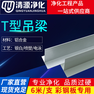 净化铝材洁净彩钢夹芯板吊顶60*80T型梁净化房铝合金型材无尘车间