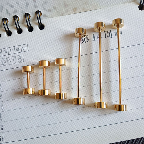 金色平头螺旋一字金属扣