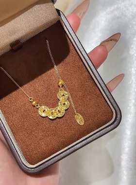 足银五帝钱币项链女新中式项链