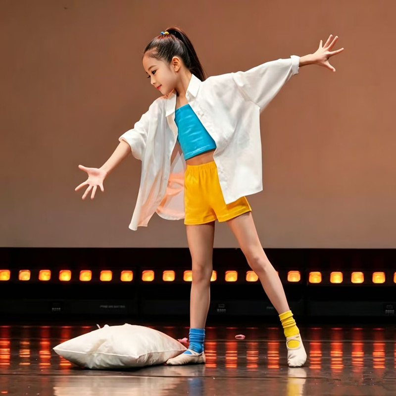 像梦一样舞蹈服中国舞练功服演出服儿童抒情舞上衣女现代舞白衬衫图片