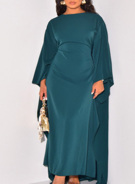 women clothesL0401    欧美宽松纯色休闲性感连衣裙