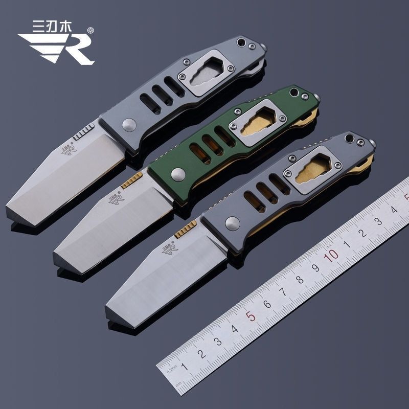三刃木7046多功能户外折叠刀露营荒野求生应救援工具日常随身小刀