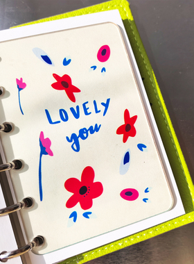 花朵插画手账分隔页透明亚克力手帐垫板手账活页a6奇葩a7m5分页板