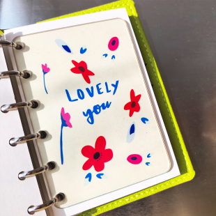 花朵插画手账分隔页透明亚克力手帐垫板手账活页a6奇葩a7m5分页板