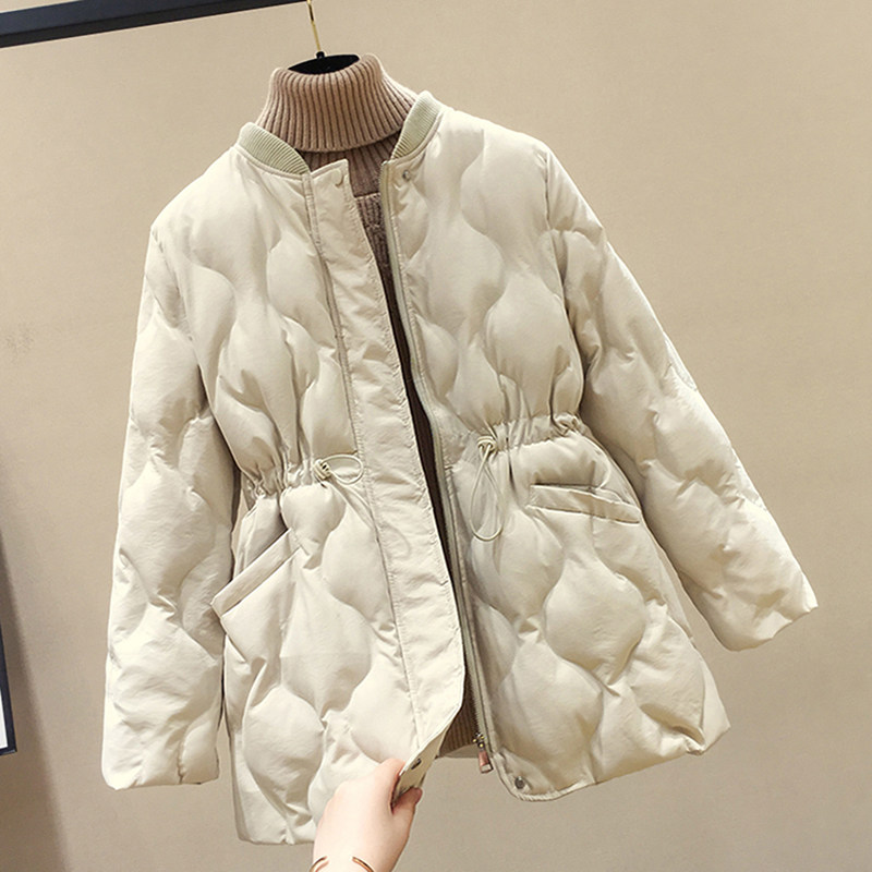 好货大码女装2025年秋冬新款显瘦格菱棉服胖妹妹收腰欧货200斤外