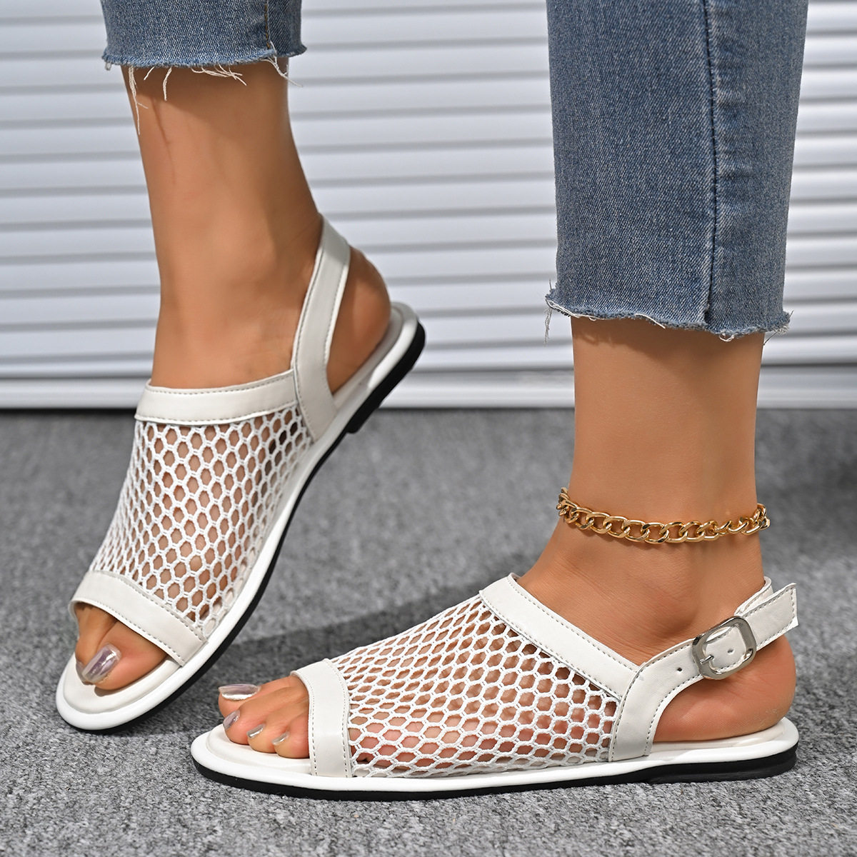 Women's Rhinestone Hollow Slide Sandals Multiple Colors thumbnail 6
