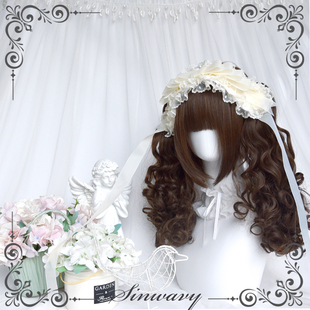 斯万家-洛丽塔深棕色可爱蓬松小卷卷娃娃虎口夹马尾假发-|甜甜圈|