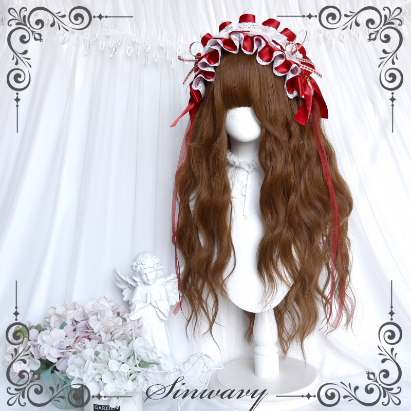 斯万家-草莓系栗子红棕色长卷发洛丽塔甜美水波纹假发-|草莓曲|