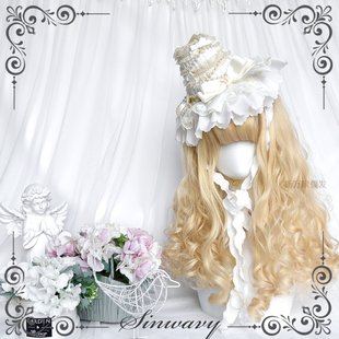斯万家-金色Lolita假发可爱doll感华丽小卷蓬松卷发女-|泡芙|