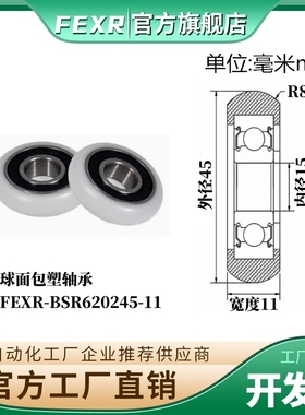 FEXR圆弧R型球面包塑轴承BSR620245-11家具展柜小滑轮移门窗滚轮
