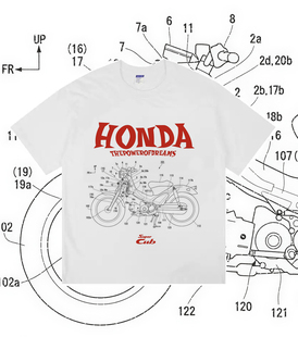 回路商店 HONDA 本田幼兽cc110美式复古摩托车 T恤 手工丝网印刷
