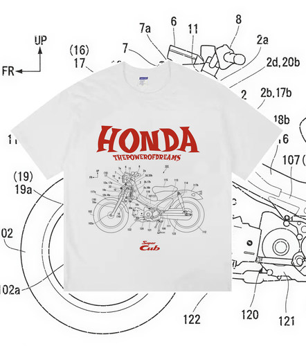 回路商店 HONDA 本田幼兽cc110美式复古摩托车 T恤 手工丝网印刷