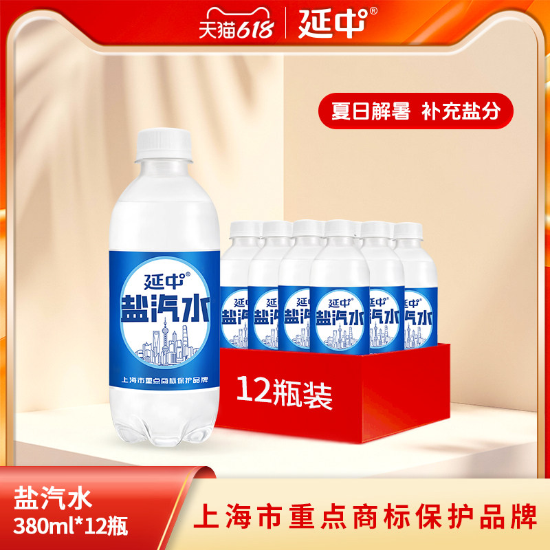 【延中】盐汽水380ML*12瓶/箱 夏日碳酸汽水饮料