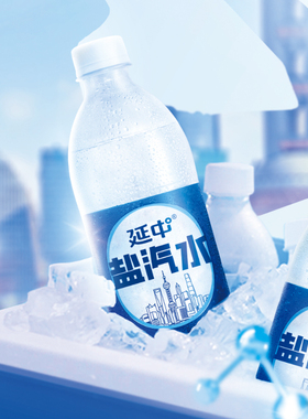 延中盐汽水老上海解渴600ml*4瓶碳酸饮料饮品低能量夏季咸味0脂肪