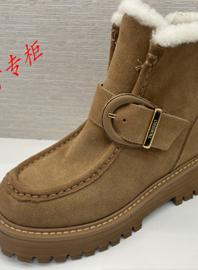 tigrisso蹀愫2025冬季增高加绒雪地靴女厚底保暖短靴子TA65702-53